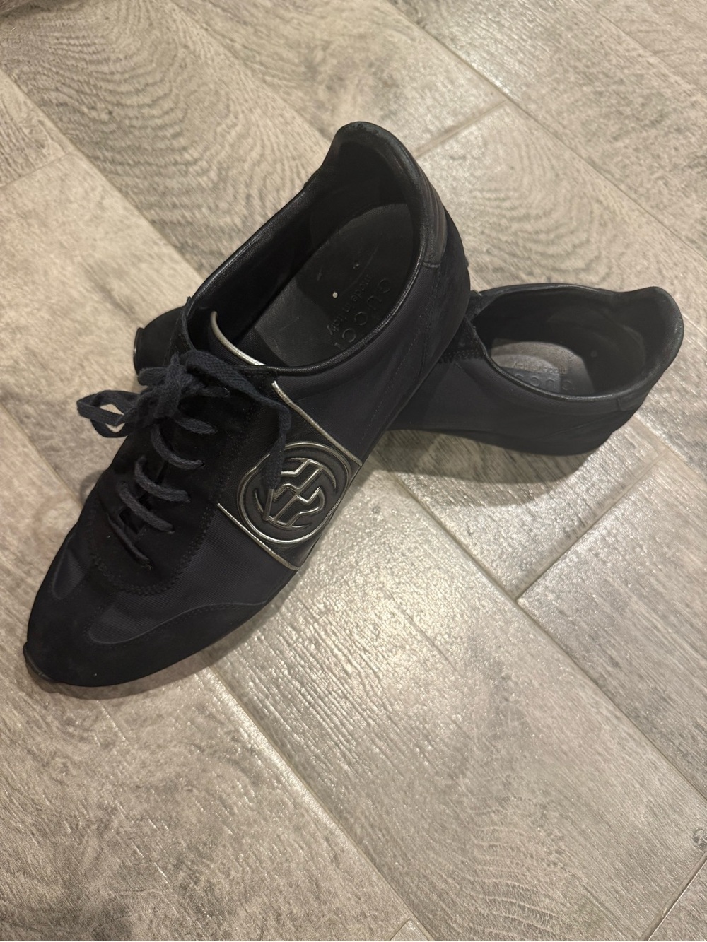 Gucci Black Low-Top Men's Sneakers with GG Emblem size 10 G